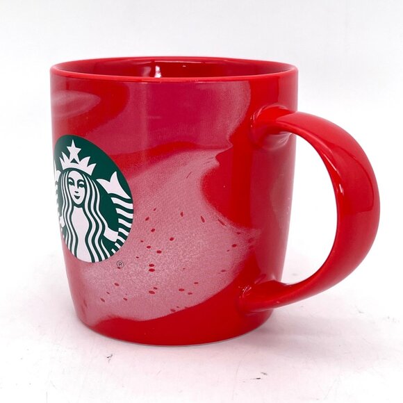 Starbucks 11oz Red White Swirl Ceramic Mug Cup 2024 Microwave & Dishwasher Safe - Picture 10 of 12